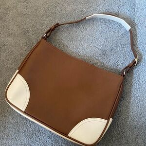 Coach Brown and White Shoulder Bag